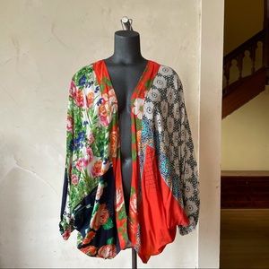 Anthropologie Dylan Floral Cocoon Kimono